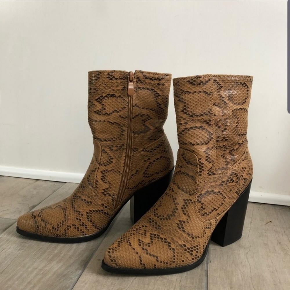 Nasty Gal Faux Snakeskin Booties